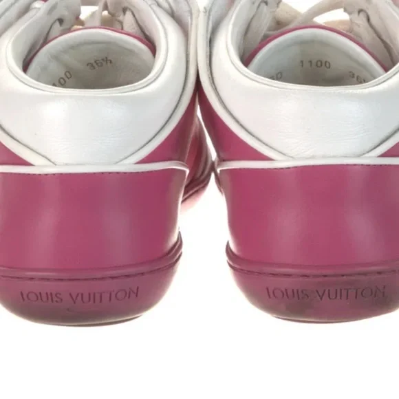 Louis Vuitton Pink & White Leather Sneakers Size 36.5/6.5! - Picture 4 of 10